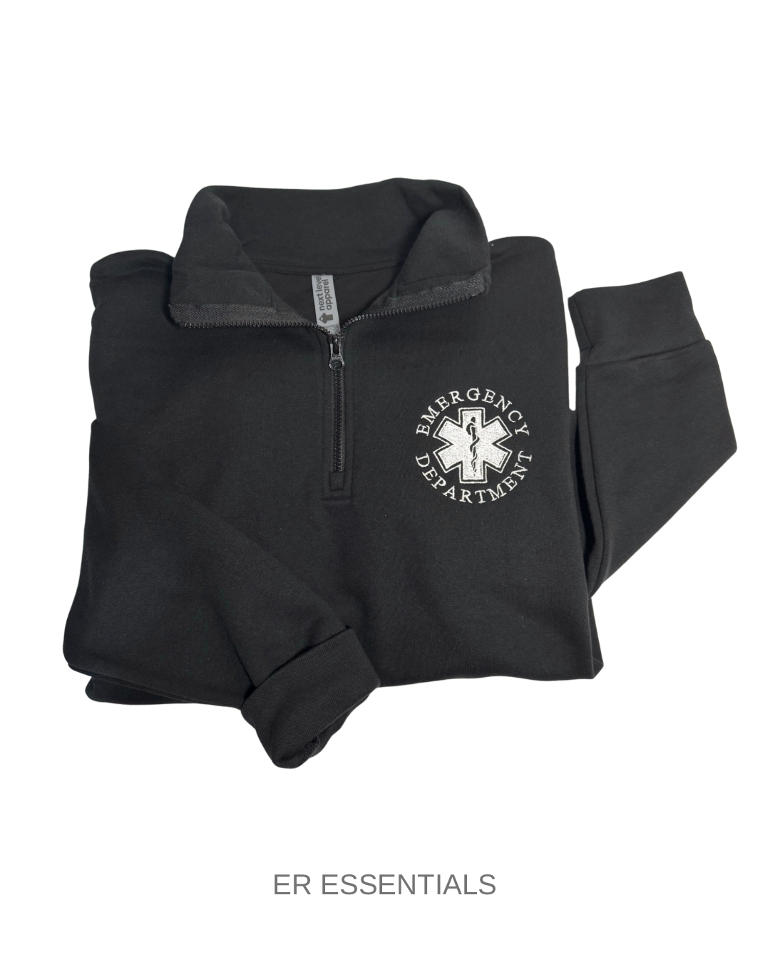 EMBROIDERED Emergency Department (circular image) Quarter Zip Sweatshirt