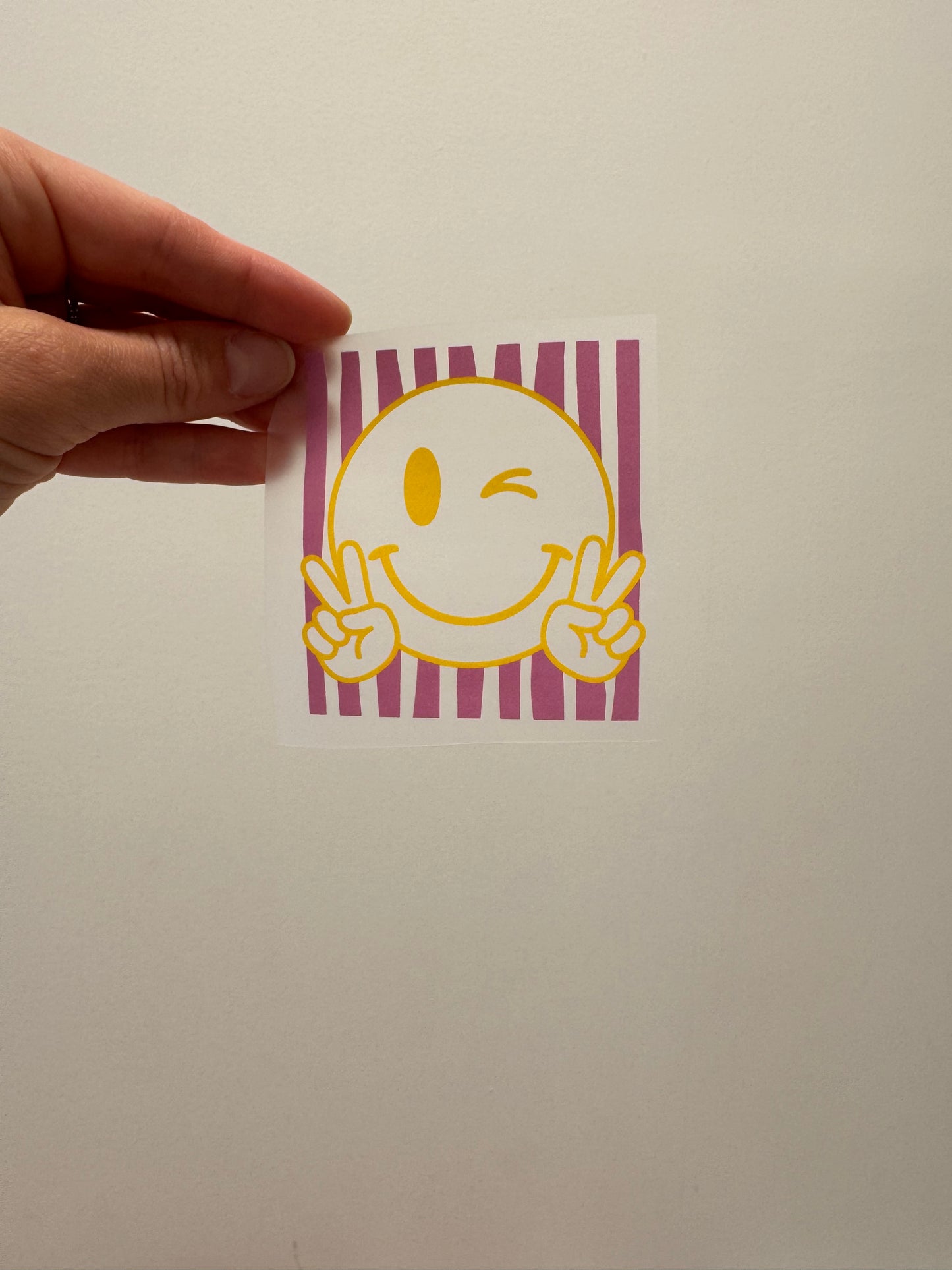 Mini Smiley (chest logo size) - DTF Prints- READY TO PRESS
