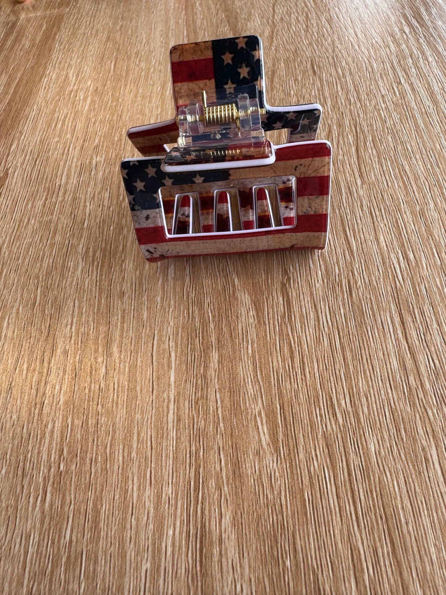 Mini American Flag Claw Hair Clip