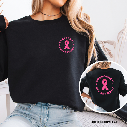 BREAST CANCER AWARENESS EMERGENCY DEPARTMENT CREWNECK SWEATSHIRT