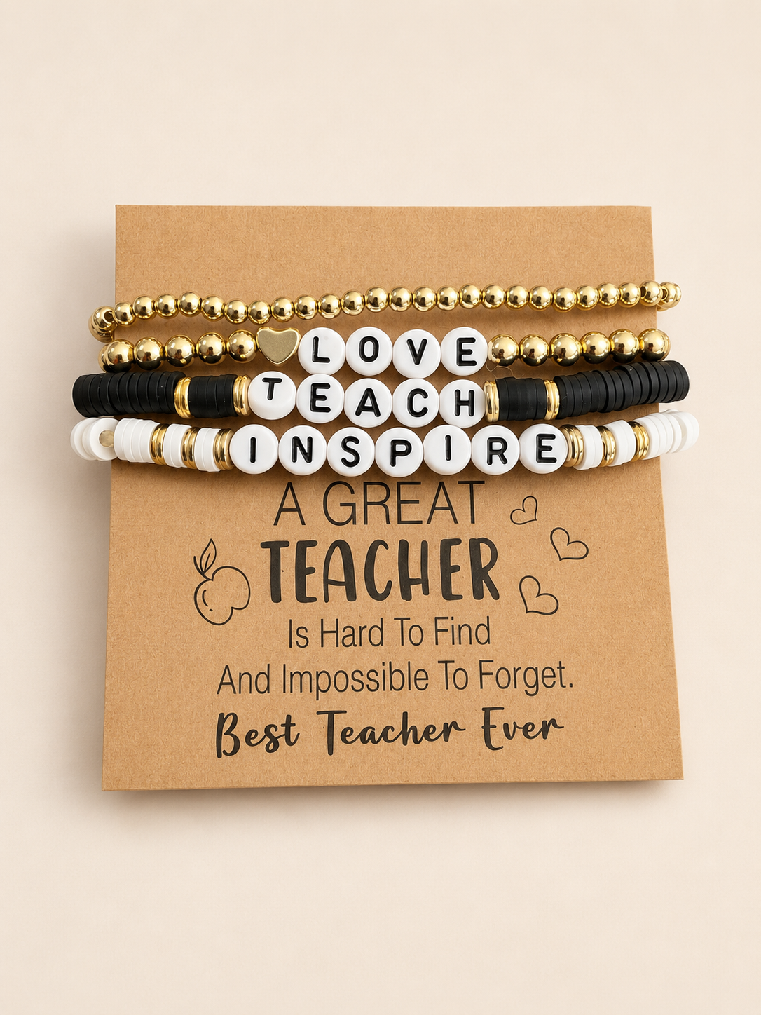 Teacher Gift- Black Bracelet Set