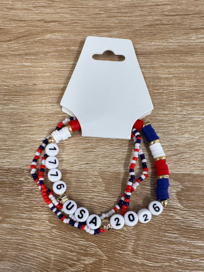 Patriotic Bracelets, 3 count