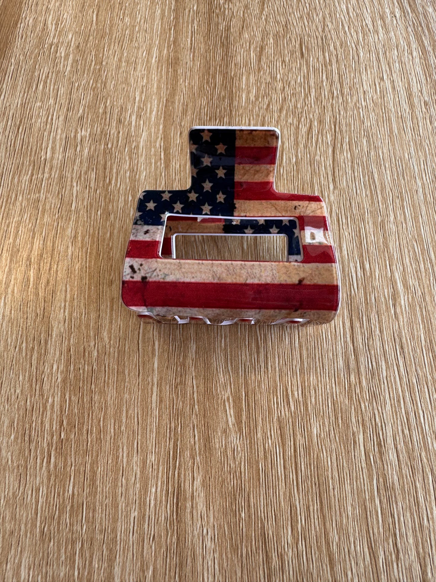 Mini American Flag Claw Hair Clip