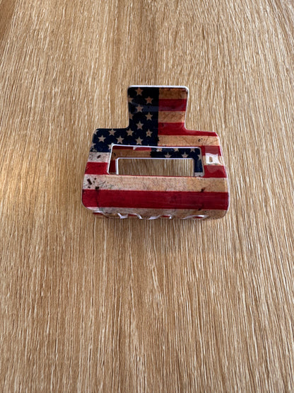 Mini American Flag Claw Hair Clip