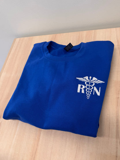 Embroidered RN Medical Caduceus Sweatshirt