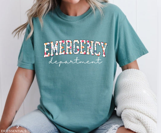 Floral Emergency Department T-Shirt