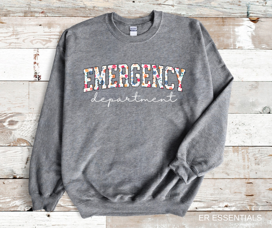 FLORAL EMERGENCY DEPARTMENT CREWNECK SWEATSHIRT