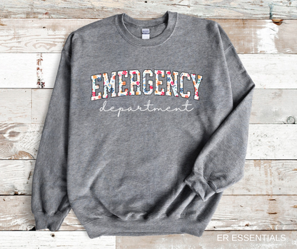 FLORAL EMERGENCY DEPARTMENT CREWNECK SWEATSHIRT