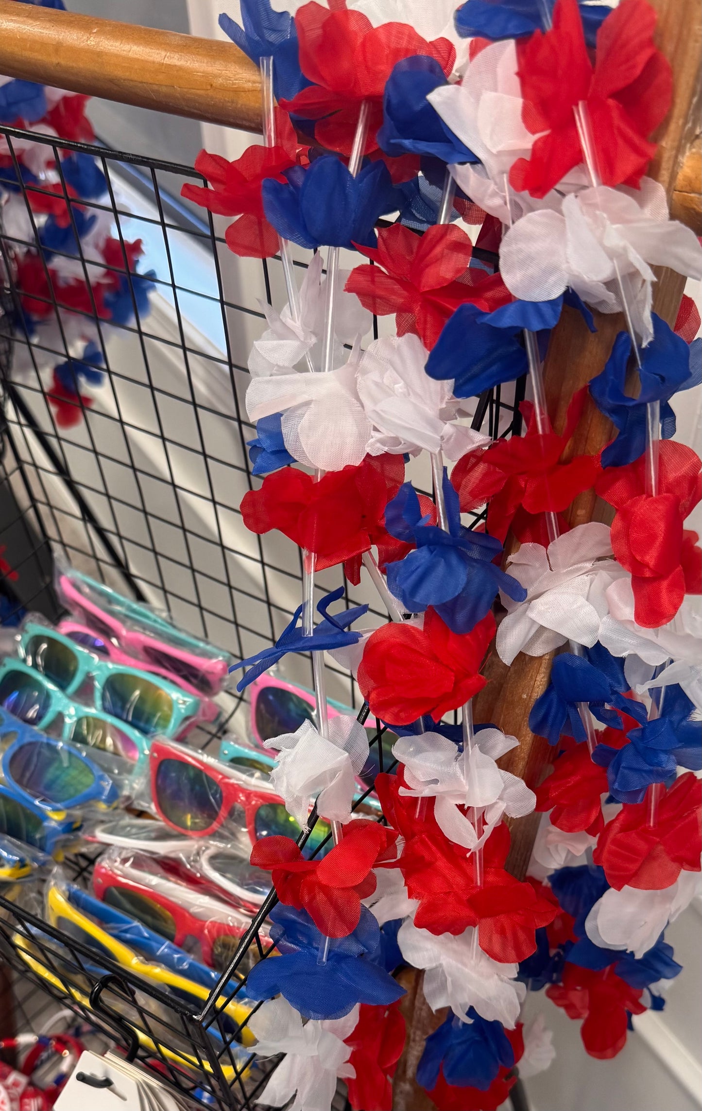 Red, White & Blue Floral Lei
