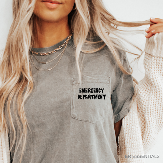 HALLOWEEN EMERGENCY DEPARTMENT POCKET SHORT SLEEVE T-SHIRT