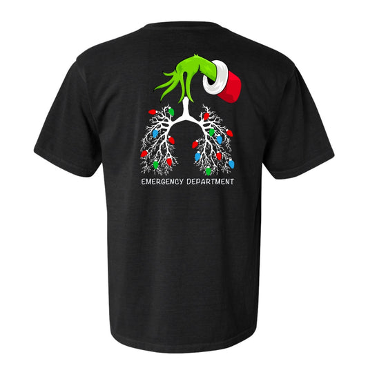 GRINCH PULMONARY ED CHRISTMAS SHORT SLEEVE (COMFORT COLORS) large back image