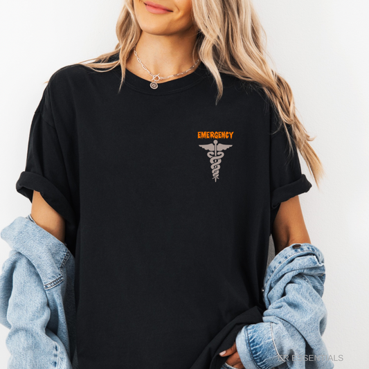 HALLOWEEN EMERGENCY WITH CADUCEUS- SHORT SLEEVE T-SHIRT (comfort colors)