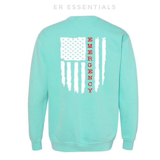 Emergency Flag Crewneck Sweatshirt - Comfort Colors