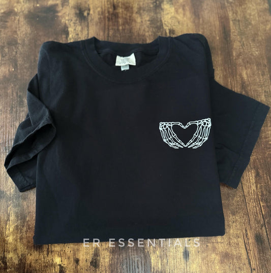 SKELETON HEART HANDS- SHORT SLEEVE SHIRTS