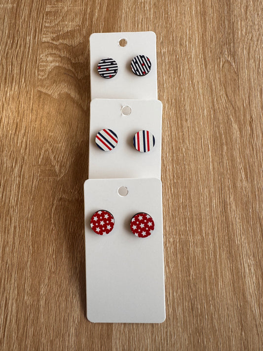 4th of July Circle Earrings