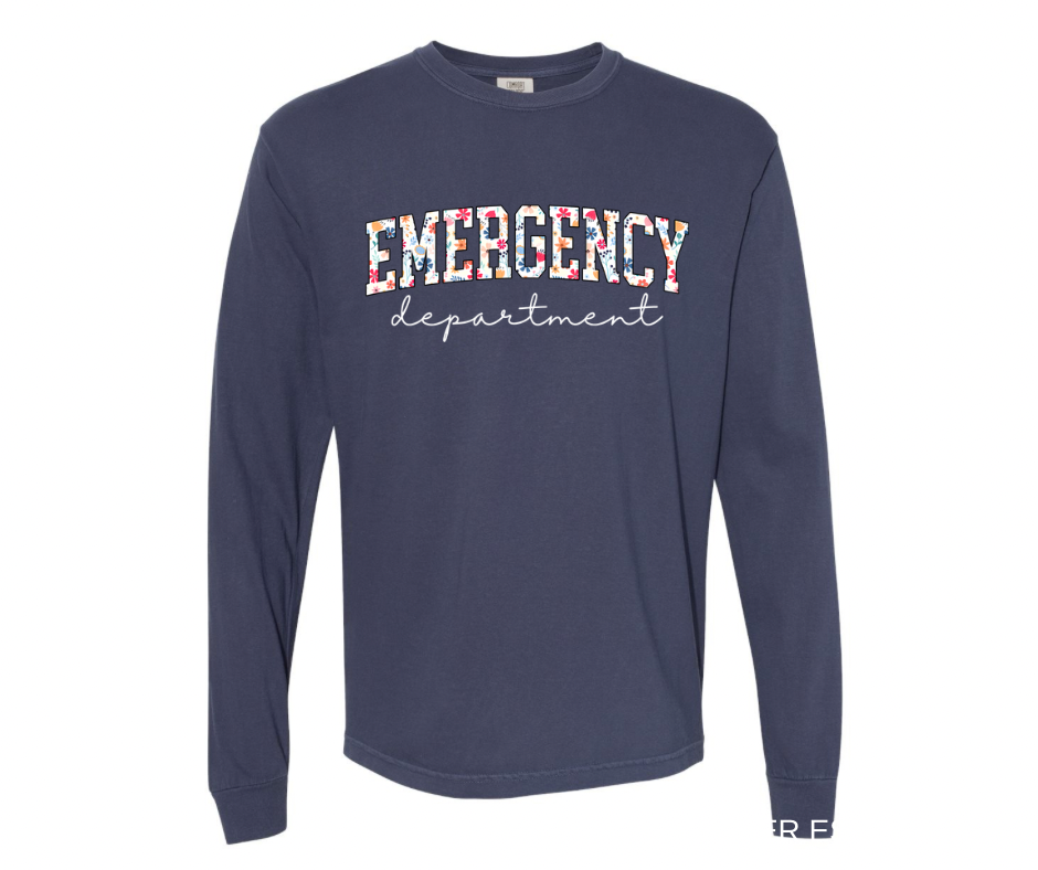 FLORAL EMERGENCY DEPARTMENT LONG SLEEVE SHIRT