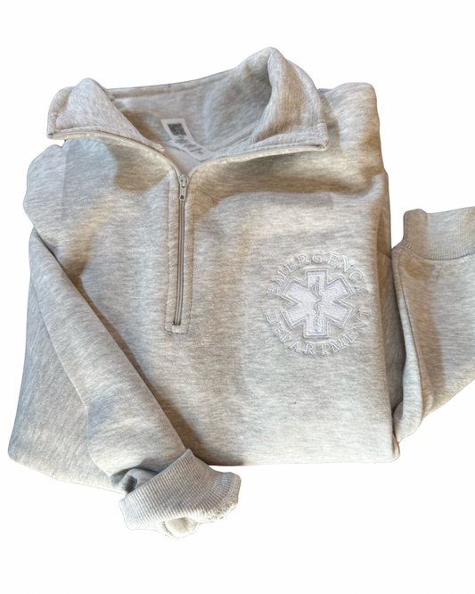 EMBROIDERED Emergency Department Quarter Zip Sweatshirt