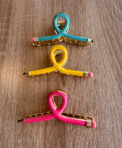 Pencil Hair Claw- Teacher Gift