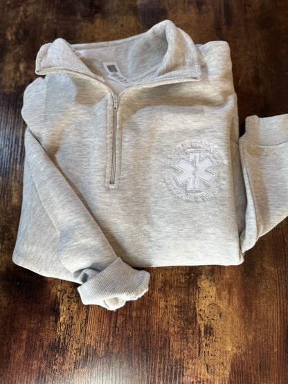EMBROIDERED Emergency Department Quarter Zip Sweatshirt