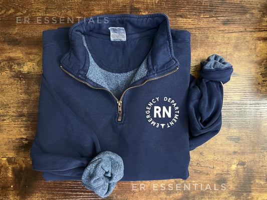 EMERGENCY DEPARTMENT RN(WHITE) Quarter Zip Sweatshirt, Comfort Colors