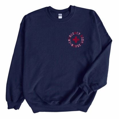 Emergency Nurse Crewneck Sweatshirt (pink image) Gildan