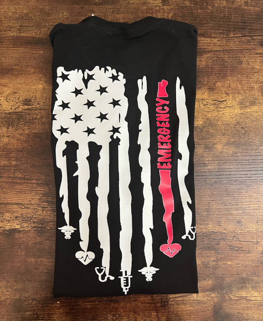 *LIMITED RELEASE* NEW DISTRESSED AMERICAN FLAG SHORT SLEEVE T-SHIRT, Bella