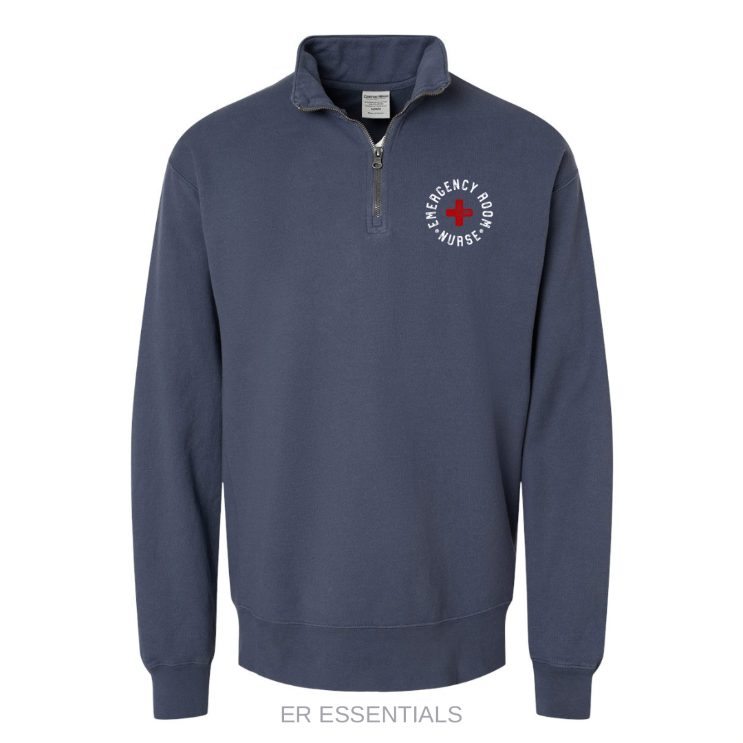 EMERGENCY ROOM NURSE- Quarter Zip Sweatshirt (comfortwash)