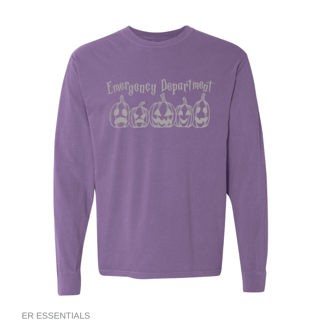 JACK O’LANTERN EMERGENCY DEPARTMENT LONG SLEEVE (comfort colors) Grey Image