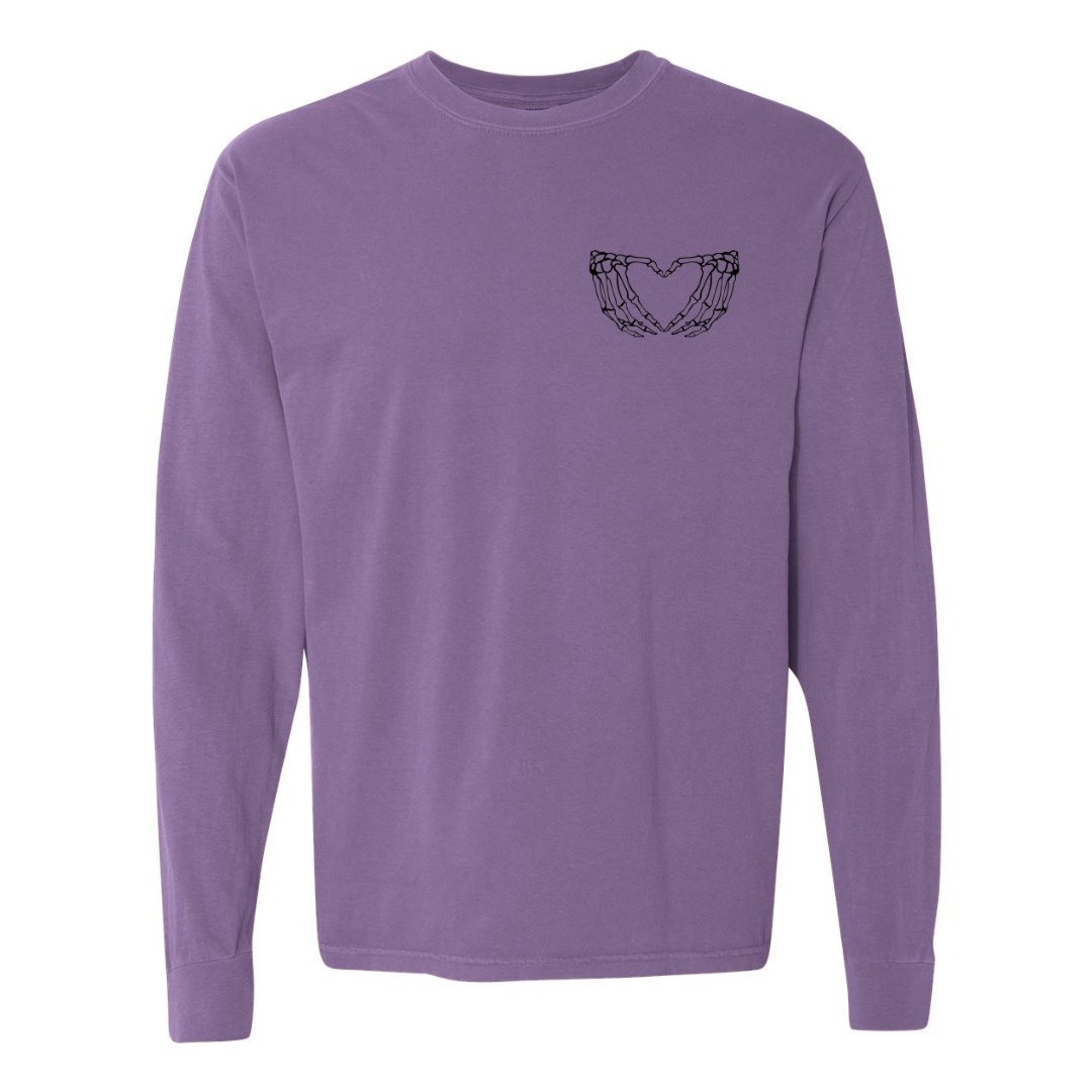 SKELE HANDS HEART - LONG SLEEVE (comfort colors)