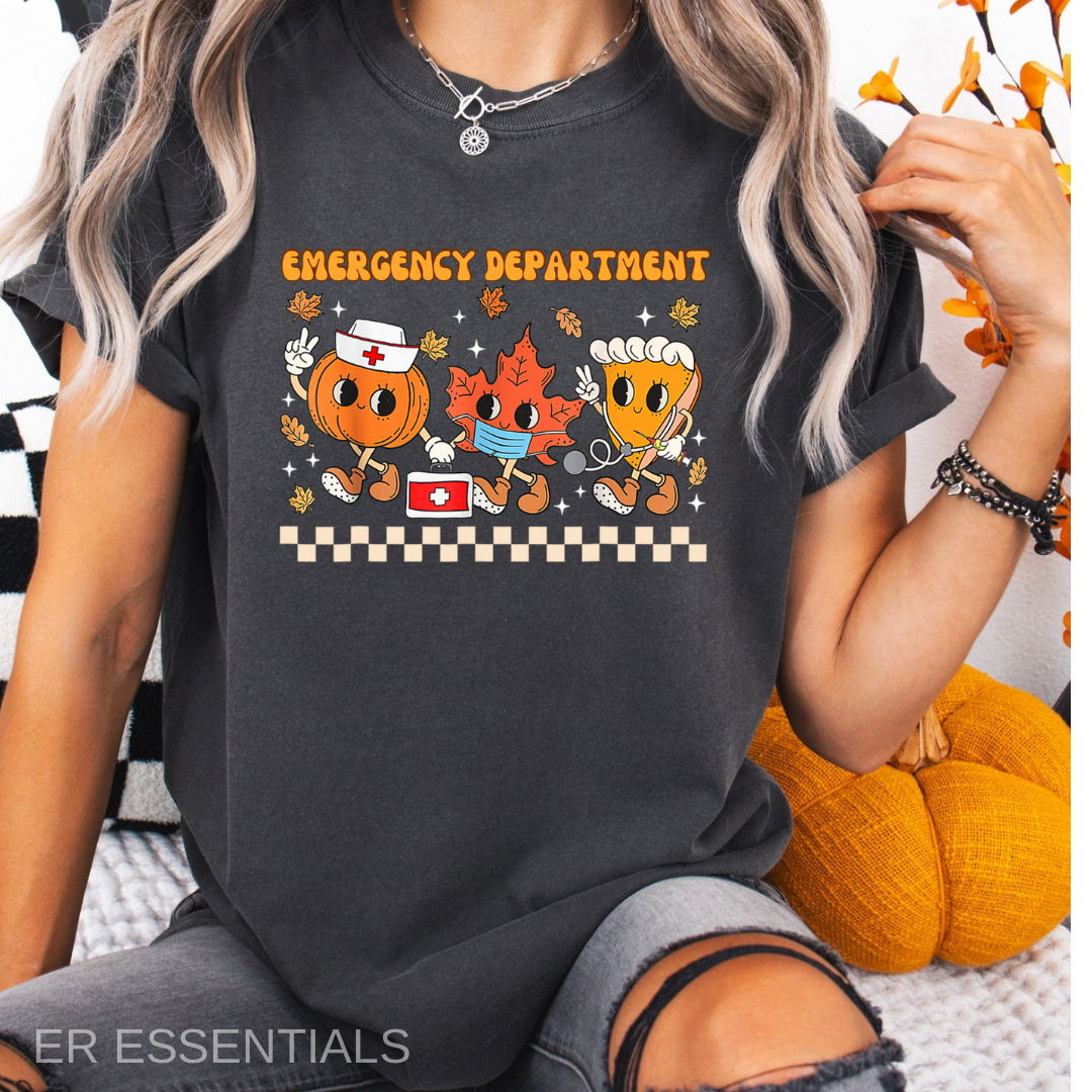 THANKSGIVING, FALL- Emergency Department- SHORT SLEEVE T-SHIRT (comfort colors)