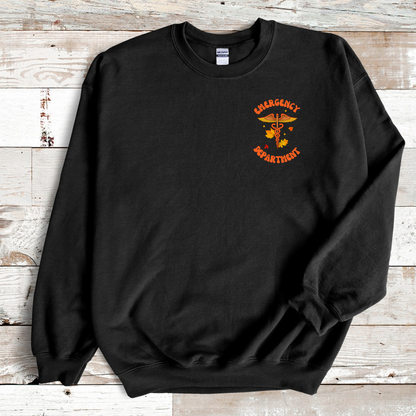 THANKSGIVING, FALL- EMERGENCY DEPARTMENT CREWNECK SWEATSHIRT (Gildan) front image only