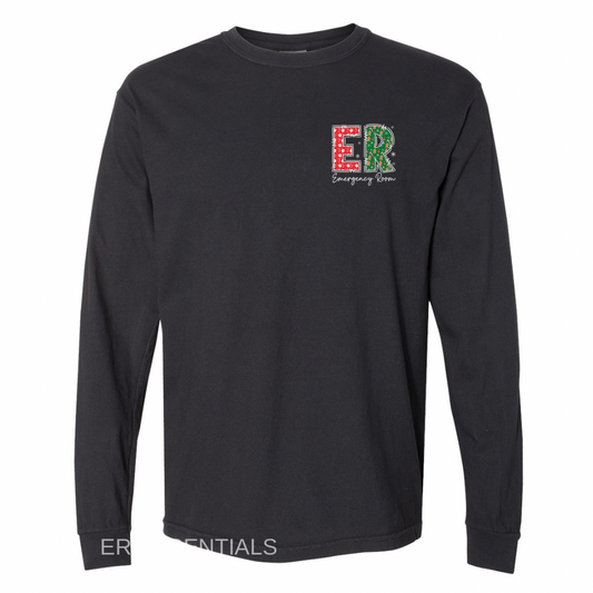 Emergency Department Christmas LONG SLEEVE (comfort colors) front image only