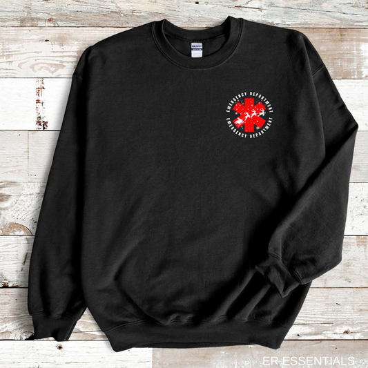 Santa’s Sleigh Emergency Department (front image only) Crewneck Sweatshirt