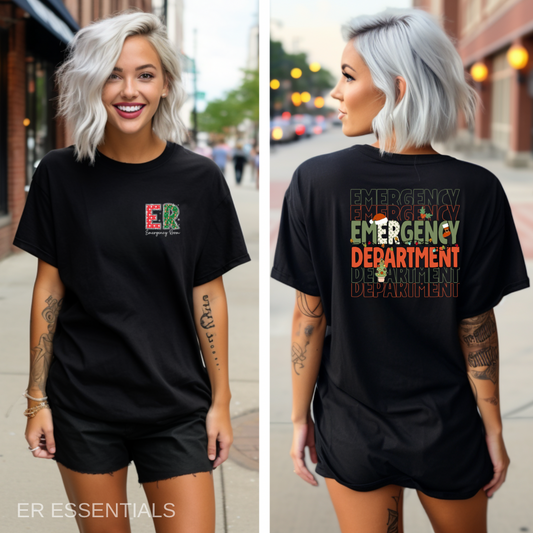 EMERGENCY DEPARTMENT CHRISTMAS SHORT SLEEVE T-SHIRT (comfort colors)