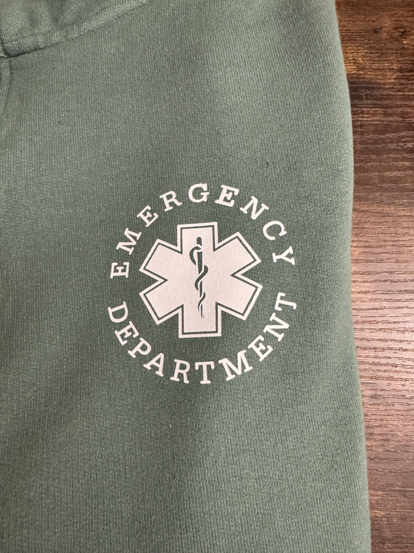 *OOPS* SALE- READY TO SHIP- EMERGENCY DEPARTMENT Quarter Zip Sweatshirt (medium, cypress green)