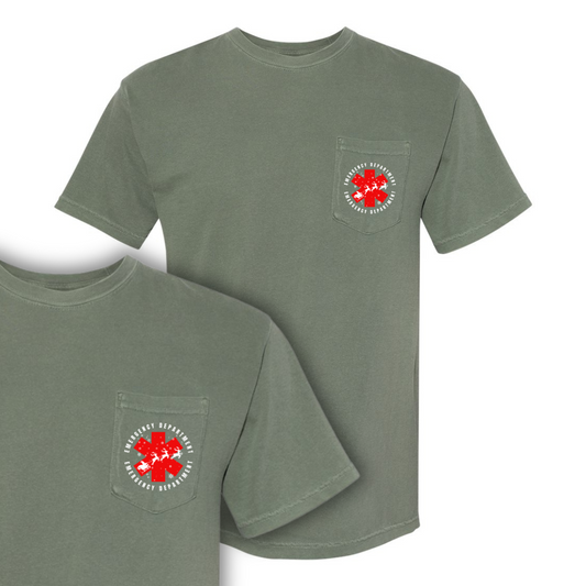 *READY TO SHIP* SANTA’S SLEIGH EMERGENCY DEPARTMENT - POCKET SHORT SLEEVE T-SHIRT