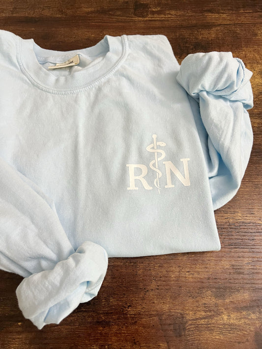 RN with ROD OF ASCLEPIUS- LONG SLEEVE (comfort colors)