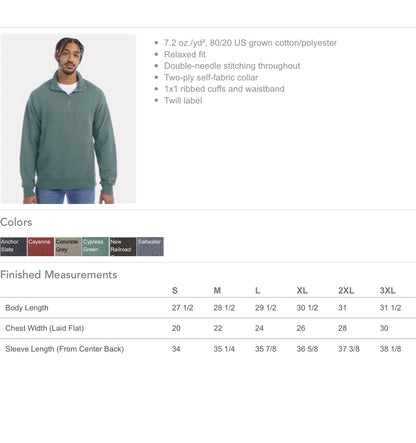 EMERGENCY DEPARTMENT w/ Medical Caduceus (WHITE) Quarter Zip Sweatshirt (comfortwash)