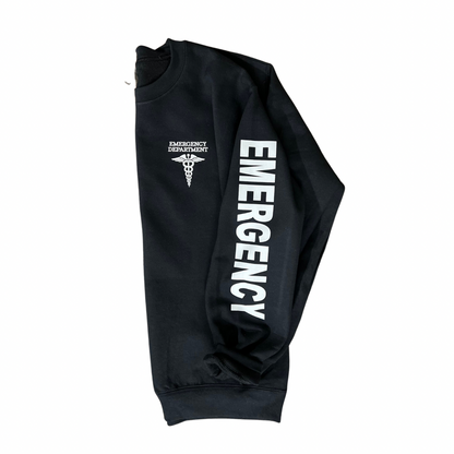 Emergency Department Sweatshirt with EMERGENCY on Sleeve