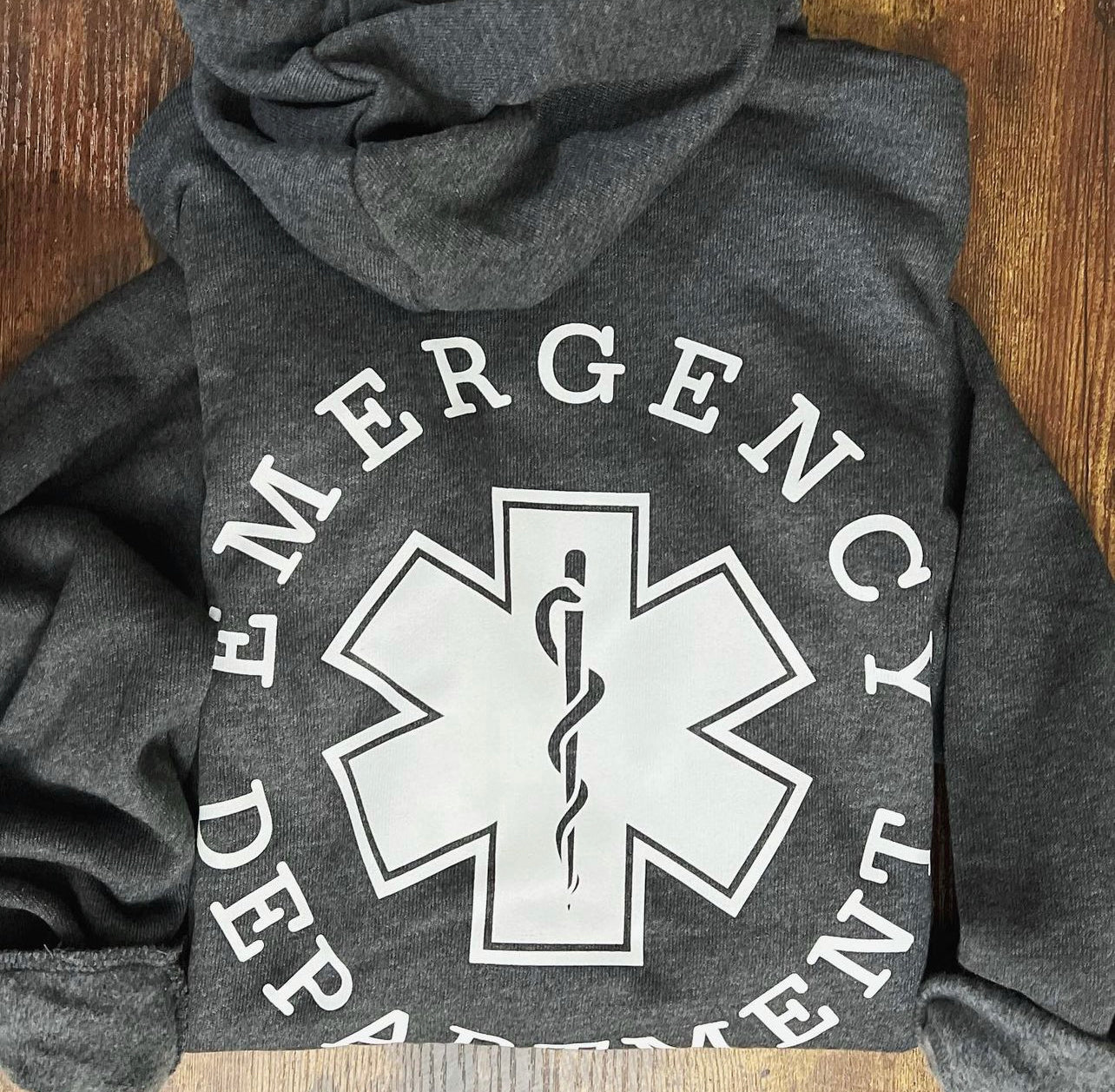 PULLOVER HOODED SWEATSHIRT (large back image) EMERGENCY DEPARTMENT