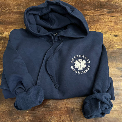 PULLOVER HOODED SWEATSHIRT (large back image) EMERGENCY DEPARTMENT